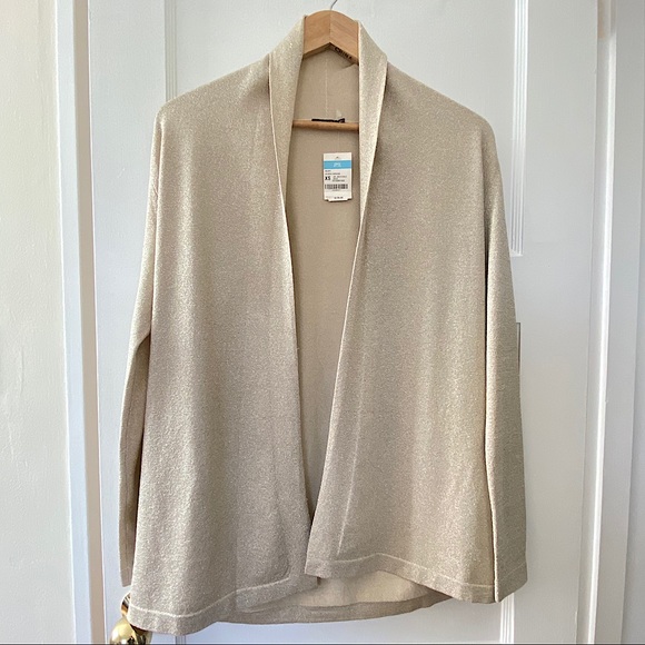 JMcLaughlin Sweaters - JMcLaughlin metalic white gold cardigan